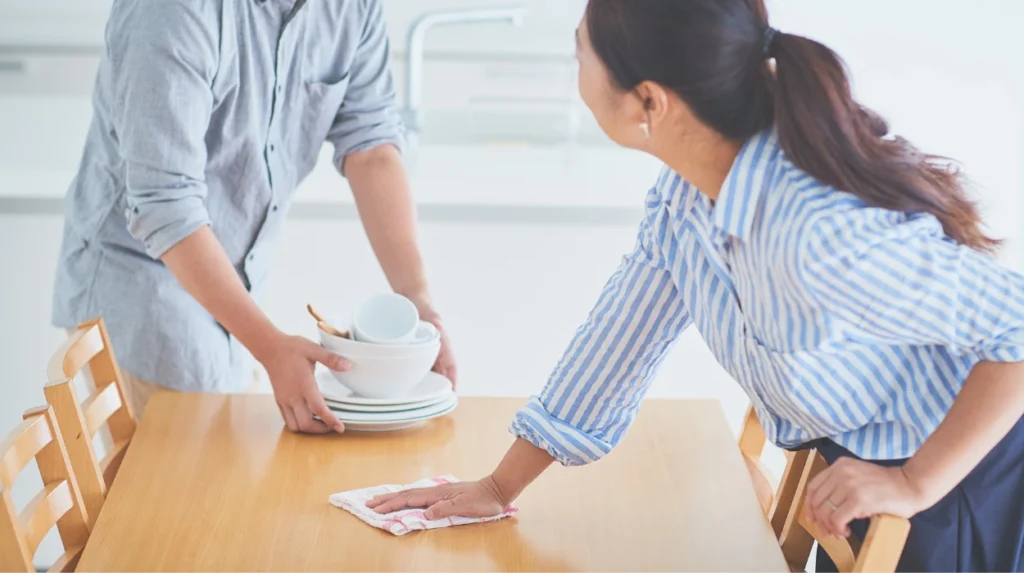 How party clean-up affects next-day routines in Altrincham